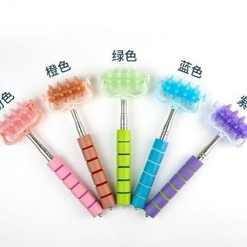 桃園出貨✨新款伸縮滾輪按摩器不鏽鋼可伸長滾輪按摩器背部小腿按摩器