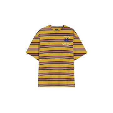 LOCHYCLAN 中性 短袖直身T恤(黃條紋) - Daniel Wong