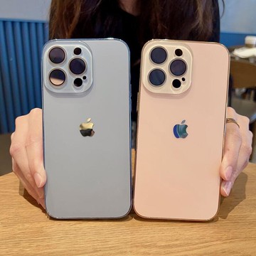 蘋果手機殼 手機殼 帶鏡頭膜原機質感蘋果14PROMAX手機殼高級簡約IPHONE13全包12電鍍