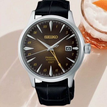 SEIKO精工 PRESAGE 調酒師 GMT兩地時區 機械腕錶 4R34-00J0Q/SSK039J1