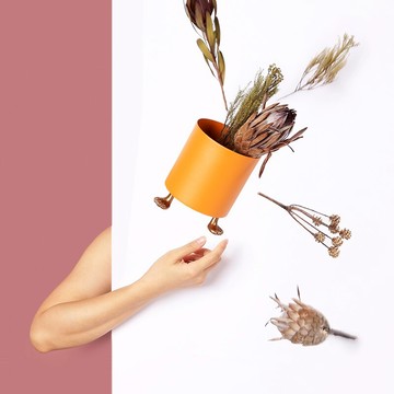 空之喵喵|原創北歐ins辦公室桌面金屬創意小花盆個性圓形鐵藝盆栽