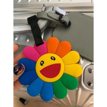 【sol.owen】韓國進口 笑臉娃娃五彩太陽花行李箱登機 托運牌