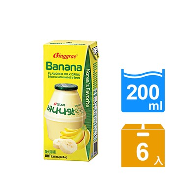 韓味不二 Binggrae 香蕉牛奶 (200ml*6入)