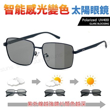 智能感光變色偏光墨鏡 方框鏡框  防藍光+抗UV  防眩光反光/偏光墨鏡/太陽眼鏡/駕駛墨鏡 S2507