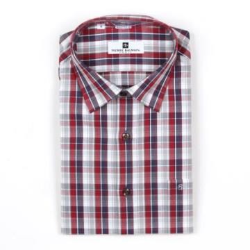 【PIERRE BALMAIN 皮爾帕門】長袖襯衫-撞色紅格紋(F2)