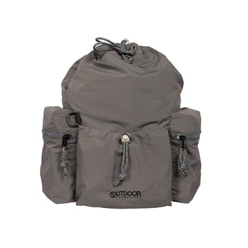 聖誕交換禮物｜OUTDOOR 慢活宣言三口袋束口後背包-灰色 OD253104GY