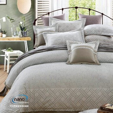 七件式床罩組/純粹好棉/2351幸運印記(咖)