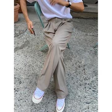 MRCYC垂墜感直筒拖地西褲男夏季韓系潮流高級感寬松闊腿休閑褲子