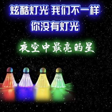 夜用羽毛球  夜光羽毛球塑料防風耐打戶外訓練尼龍夜間熒光燈發光羽毛球