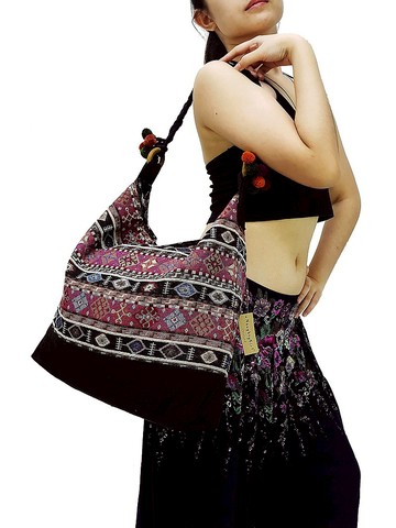 梭織棉包 手提包 女士單肩包粉紅購物袋