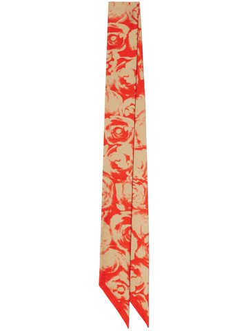 Burberry - reversible print silk scarf - unisex - Silk - One Size - Orange