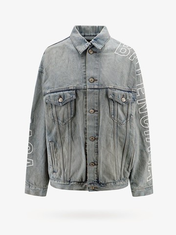 Large fit denim jacket with balenciaga embroidery - BALENCIAGA - gender_Woman