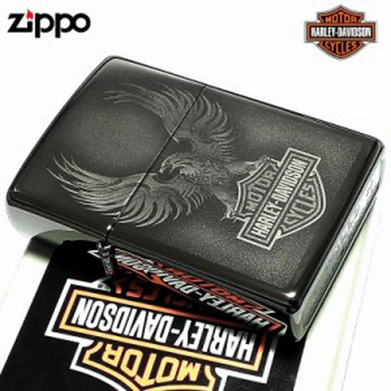 ZIPPO ハーレー ダビッドソン ジッポ ライター かっこいい イーグル ロゴデザイン レーザー彫刻 鏡面 ブラック おしゃれ |  LINEショッピング