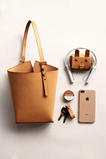 Twins Mini_自由組裝植鞣皮革托特包【完成品】