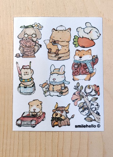 貼紙/和紙貼紙/手帳貼紙 動物C