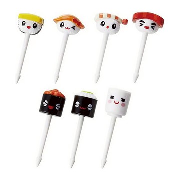 TORUNE 壽司食物叉 可愛造型便當叉  7件  1組