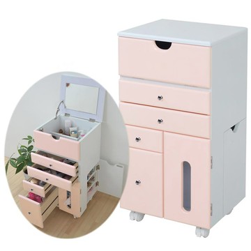 《C&B》紀子日式多用途化妝收納櫃-淡粉色