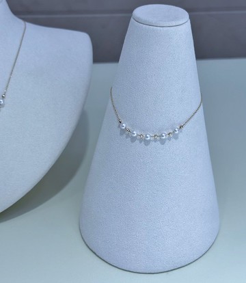 變奏曲-流光米珠淡水珍珠天然珍珠手環真珠手環18K金手鍊手環