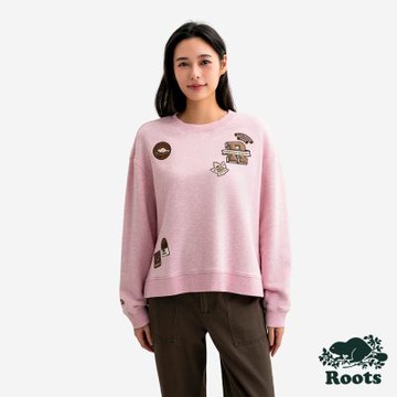Roots女裝- HERITAGE PATCHES 圓領上衣 -櫻花粉