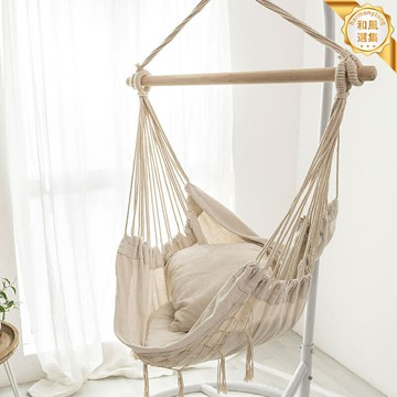 【網紅爆款】吊籃椅 吊椅 鞦韆 吊床 陽臺吊椅 室內吊椅 北歐風設計 加厚帆布 流蘇裝飾 室內外陽臺露營家用