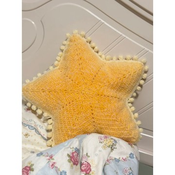 🥇新品🥇星星抱枕毛線手工編織鉤針diy材料包鉤織禮物內膽打發時間手作勾 DIY材料包 自己做抱枕 毛線編織靠枕