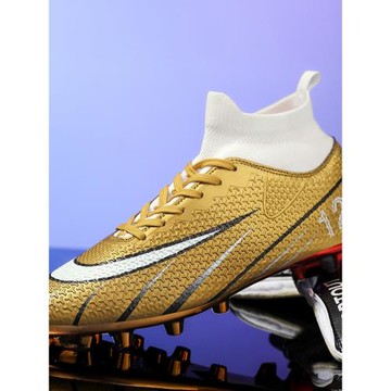 美式橄欖球鞋C羅2025新品兒童足球鞋男女童成人學生長釘AG金底碎