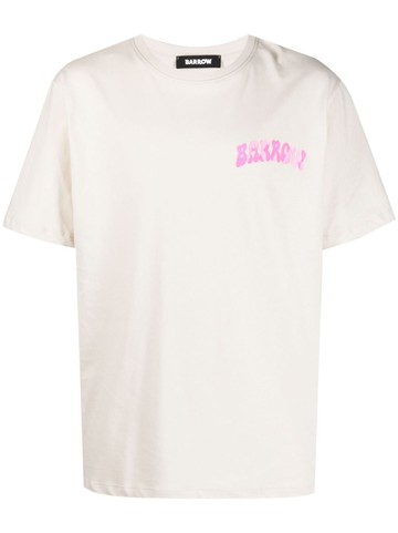 BARROW - logo-print cotton T-shirt - men - Cotton - L - Neutrals