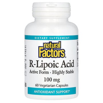 Natural Factors, 右旋硫辛酸，100 毫克，60 粒素食膠囊