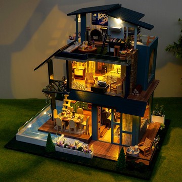 免運/可開發票 手工建筑模型 diy手工小屋手工制作別墅拼裝建筑模型玩具創意房子生日禮物女生 最低價 快速出貨