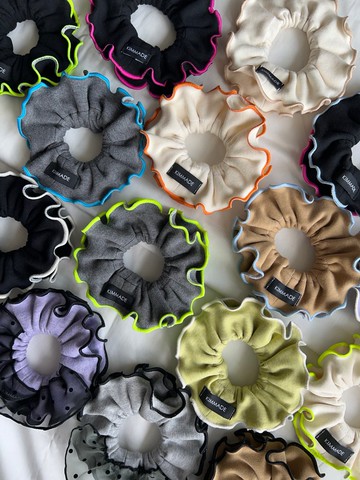 【多色可選】 波浪紋T恤大髮圈 / 有機棉