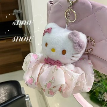 Chic🔥ins少女心kitty公仔毛絨可愛掛件禮物高顏值包包鑰匙扣玩偶掛飾女