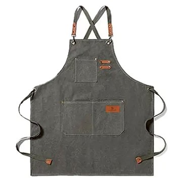 I AM PANDA 丹寧咖啡師防水圍裙  1個  灰色
