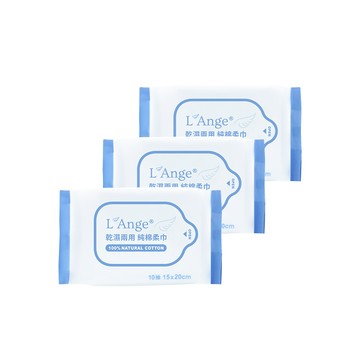 L'Ange 棉之境 乾濕兩用 純棉柔巾10抽 - 多入可選