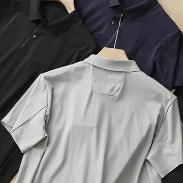 長鳳洲！鳥系激光沖孔戶外速干透氣高端壓膠休閑短袖polo衫男T恤