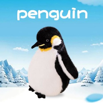 可愛仿真小金貂絨企鵝公仔毛絨玩具娃娃玩偶海洋館紀念品禮物代發