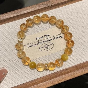 普陀山天然黃塔晶黃水晶手串女金虎眼石招財好運貔貅手鏈一夜暴富