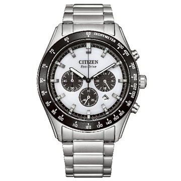 CITIZEN 星辰錶 CA4674-58A CHRONOGRAPH系列 碼錶計時光動能時尚腕錶 白面 43mm