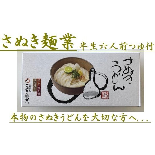 香川さぬき麺業 さぬきうどん 半生六人前つゆ付×6箱