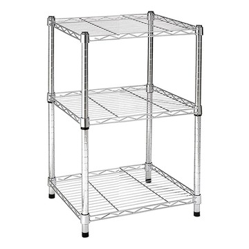 收納中毒 鐵力士置物架 + 移動式滾輪組  450 x 350 x 900mm  3層  銀色