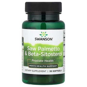 Swanson Vitamins, 鋸棕櫚和 β-谷甾醇，30 粒軟凝膠
