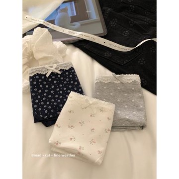 窗外已放晴【浪漫花房】10A抑菌女生內褲女士純棉三角褲加長襠