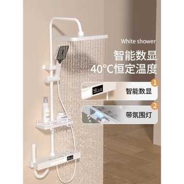 德國DSLK白色數顯恒溫花灑淋浴套裝家用沐浴洗澡衛生增壓淋雨噴頭