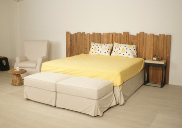 床尾凳 床尾椅 霧淞日式侘寂風 水洗棉麻 設計實木長凳 簡約現代