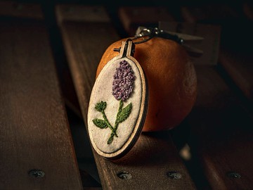 風信子 刺繡項鍊 客製化刺繡