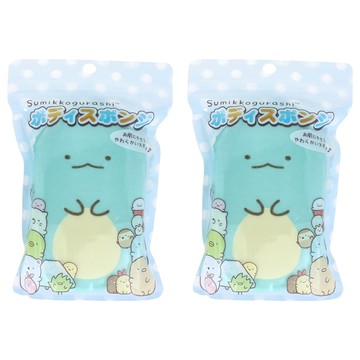 Sumikkogurashi 角落生物 沐浴海綿 柔軟舒適  蜥蜴 綠色  1入  2個