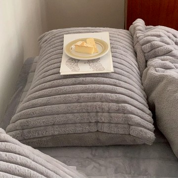 韓國 極致超柔 保暖鋪床墊 淺灰（三種尺寸） - 雙人加大