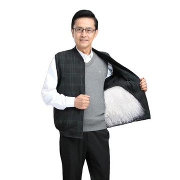 羊皮馬甲男灘羊毛背心皮毛一體坎肩中老年男裝馬夾冬季抗寒馬甲男