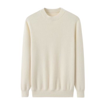 秋冬新款100純羊絨衫男圓領加厚元寶針毛衣保暖純色打底針織衫