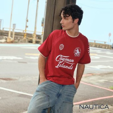 Nautica 官方旗艦 男裝 世足限定系列復古運動上衣-紅色