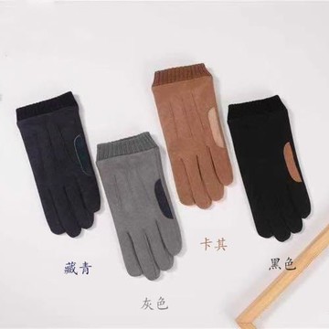 盛琦正品新款男士麂皮絨加絨加厚防風防寒五指戶外運動騎行分指潮